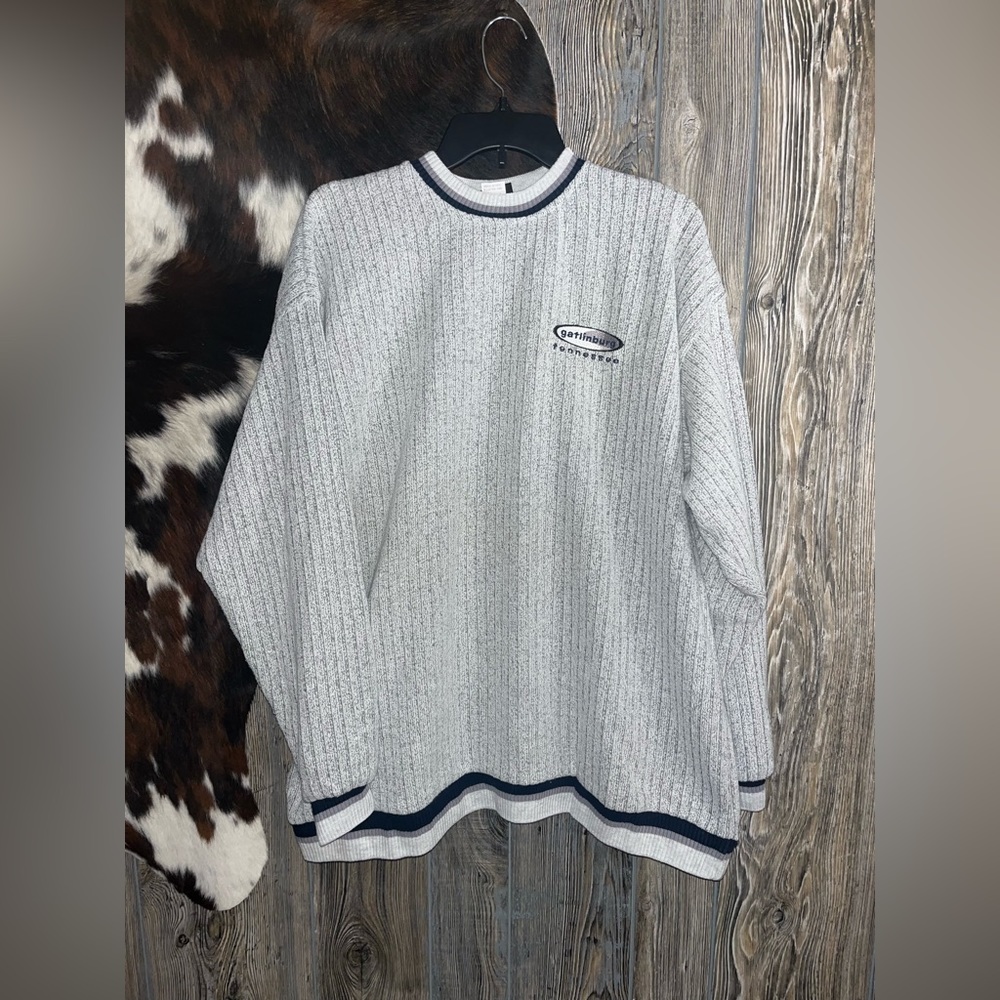 Vintage Gatlinburg Tennessee Made in USA size XL gray ribbed super soft sweater